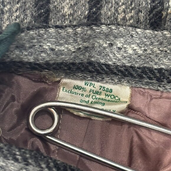 Vintage 80s Wool Skirt Womens XS Gray Striped Straight Knee Length Pencil - Picture 6 of 10